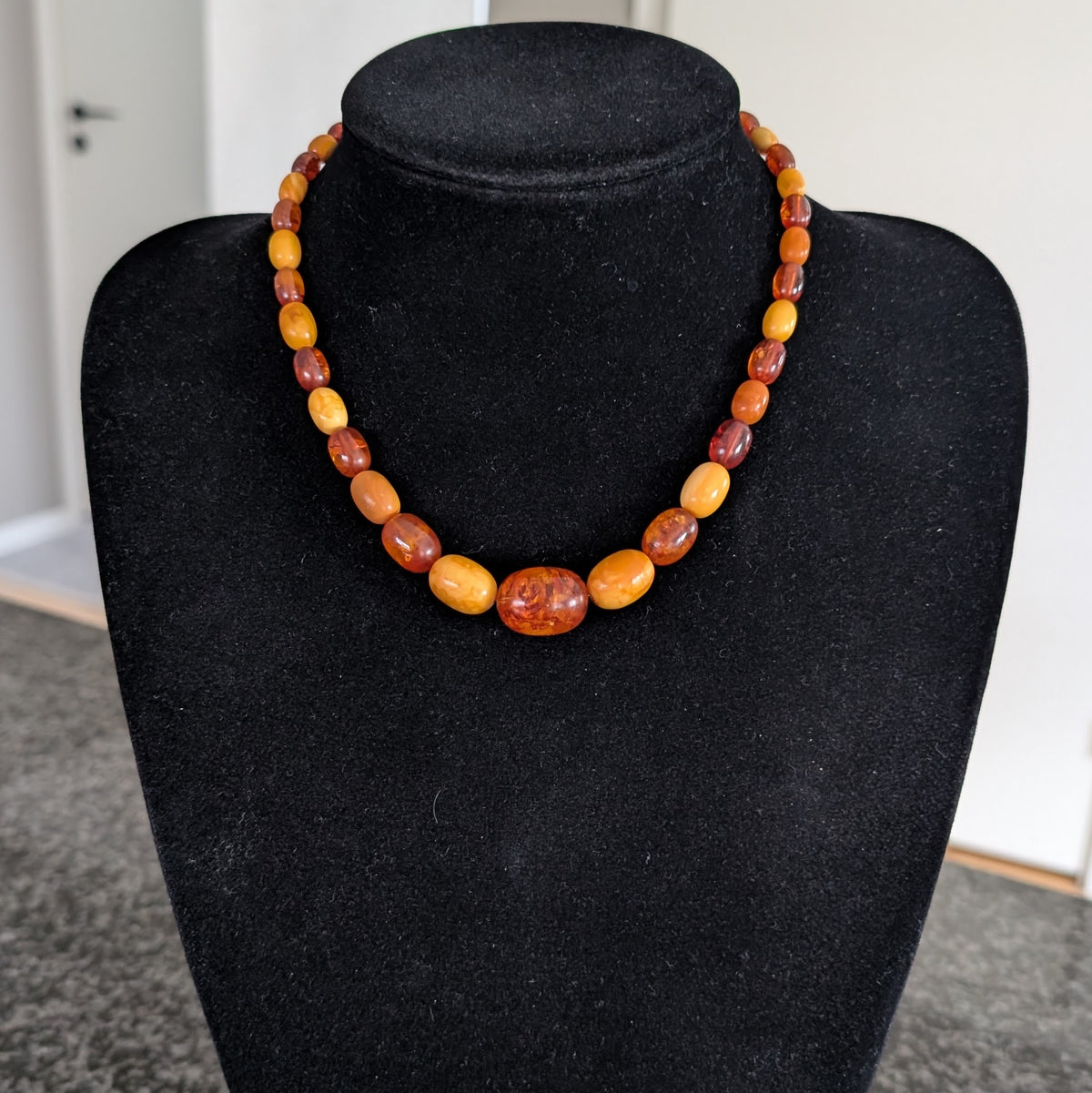 Antique Natural Amber Necklace Baltic Amber 19.07g #3022