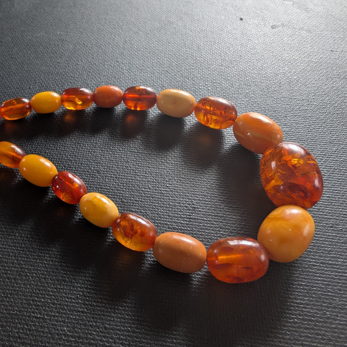 Antique Natural Amber Necklace Baltic Amber 19.07g #3022