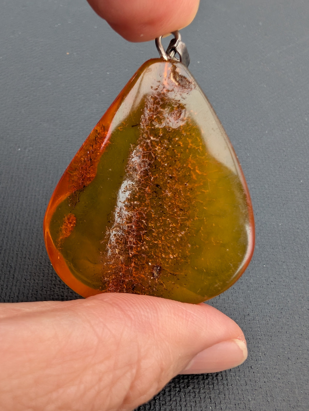 Vintage natural amber pendant, Danish amber #3058