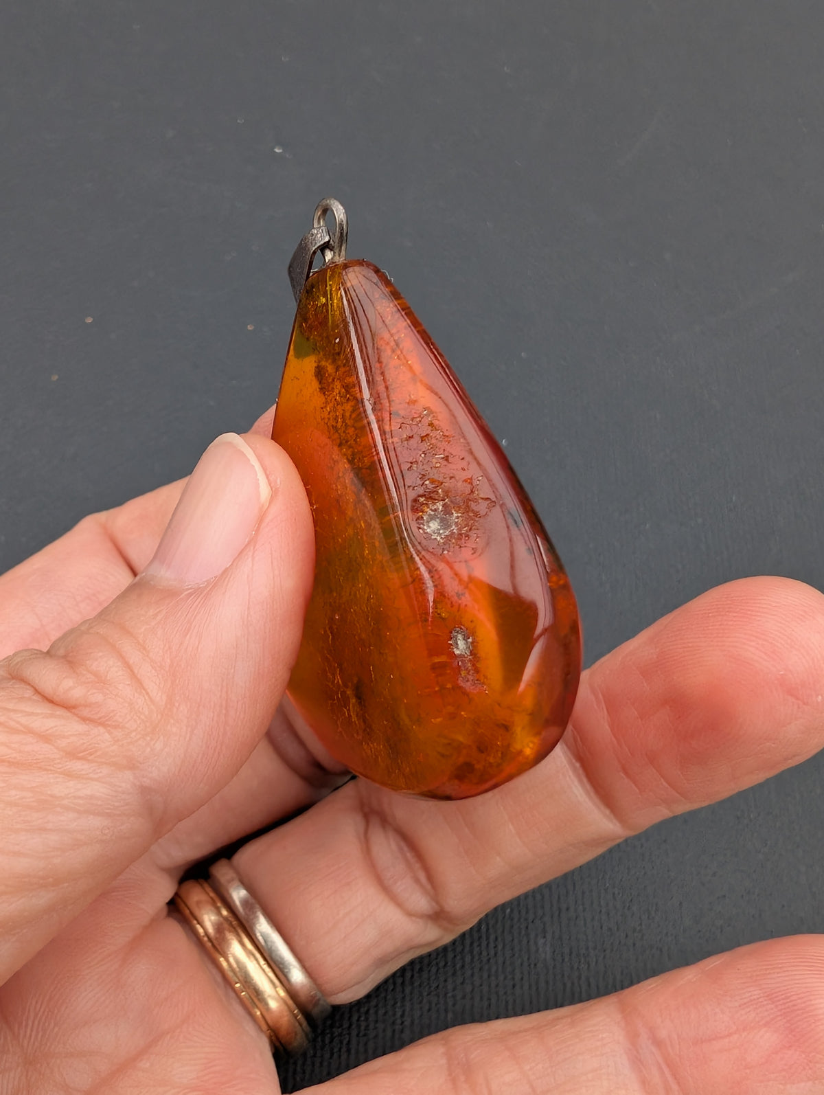 Vintage natural amber pendant, Danish amber #3058