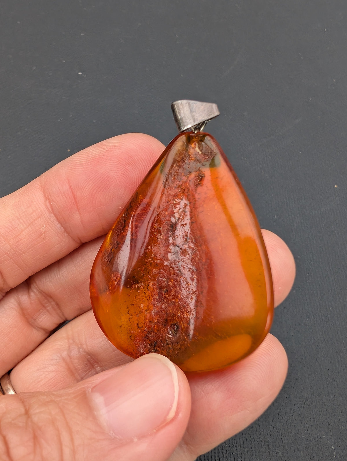 Vintage natural amber pendant, Danish amber #3058
