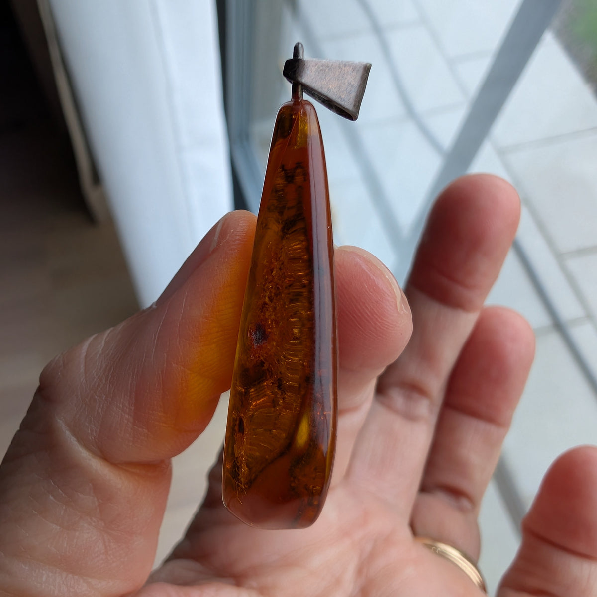 Vintage natural amber pendant, Danish amber #3058