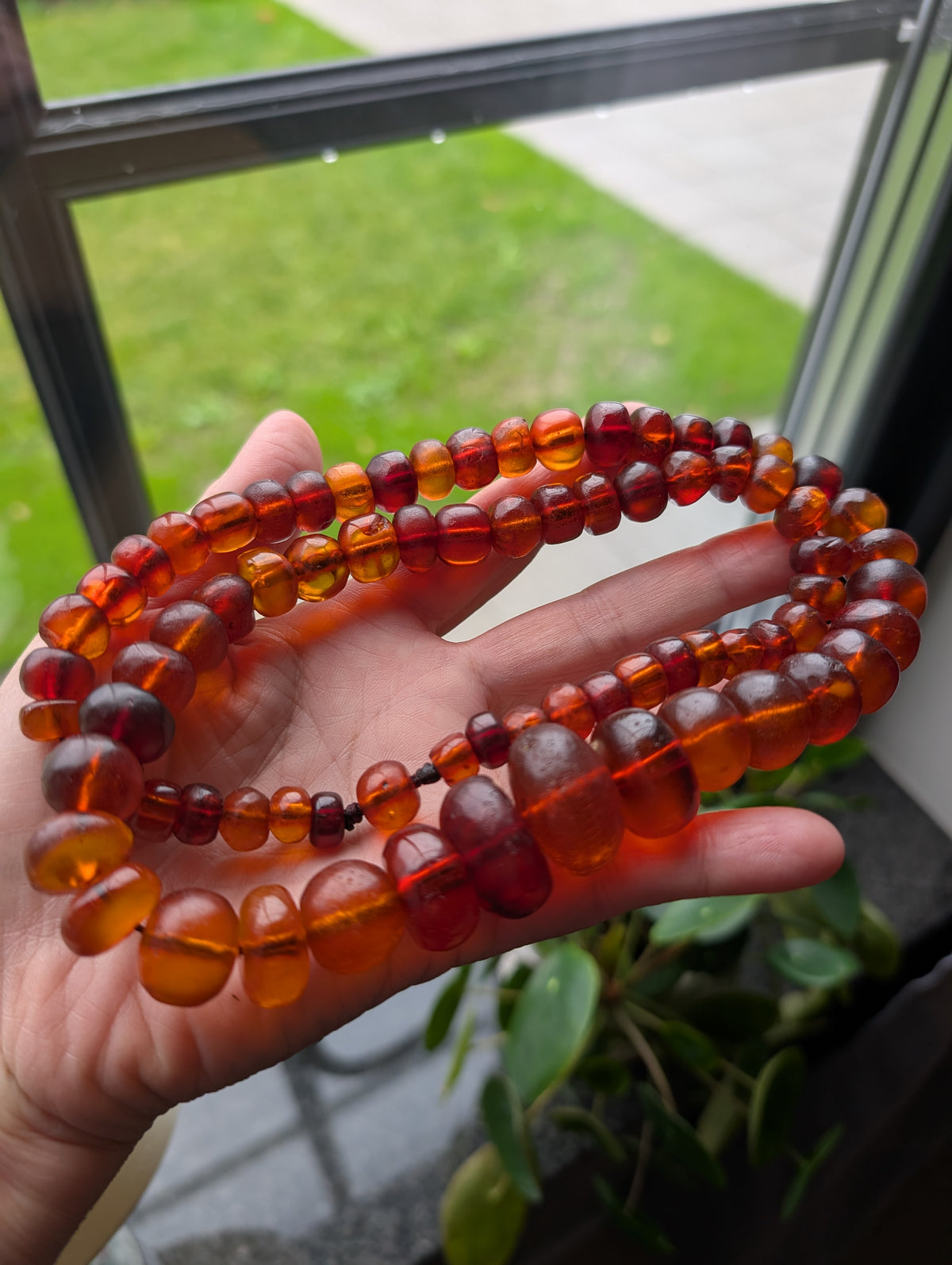 Antique Natural Amber Necklace Baltic Amber, Large 83g #3063