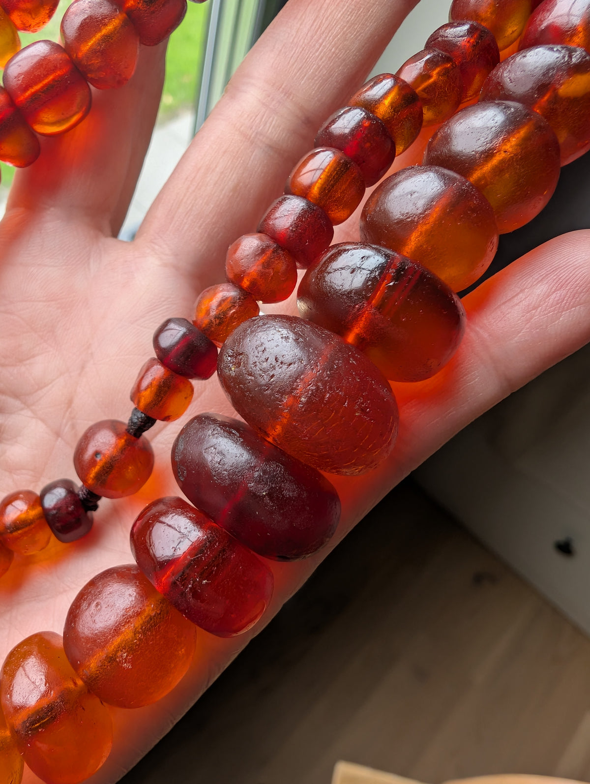 Antique Natural Amber Necklace Baltic Amber, Large 83g #3063