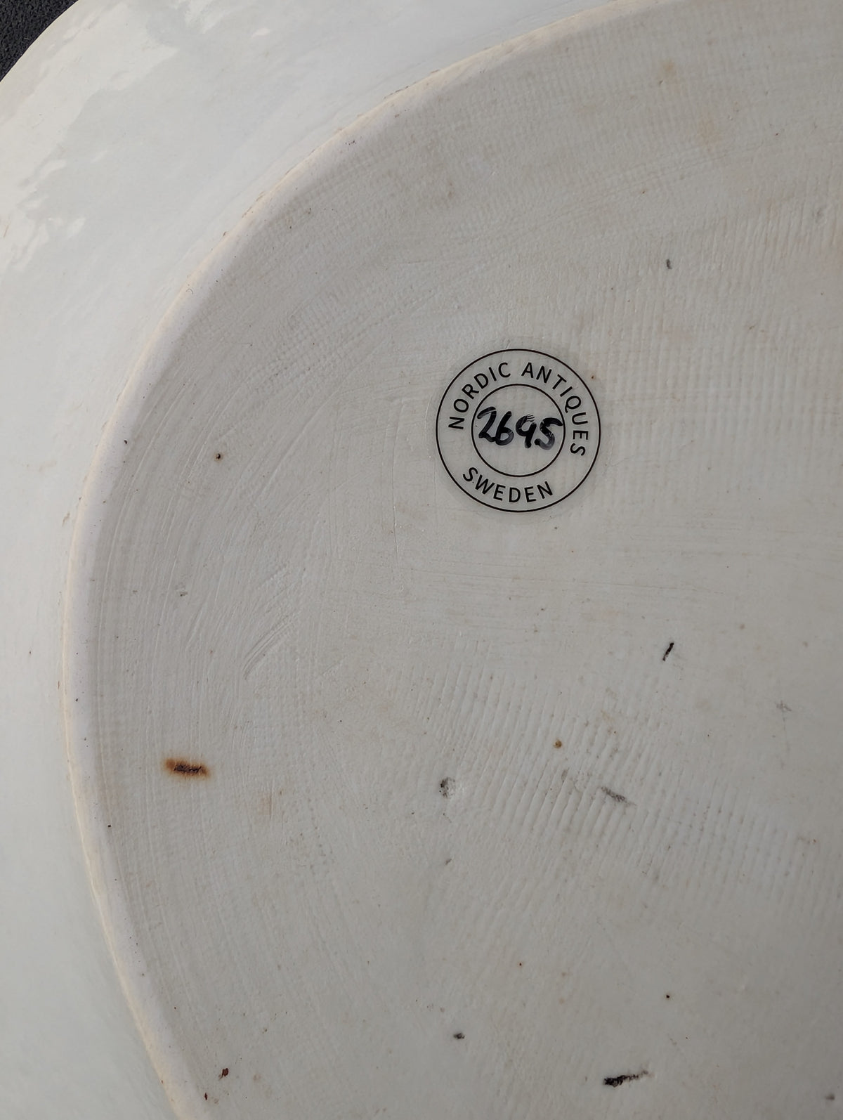 Chinese antique platter in underglazed blue and white, 18th c #2695
