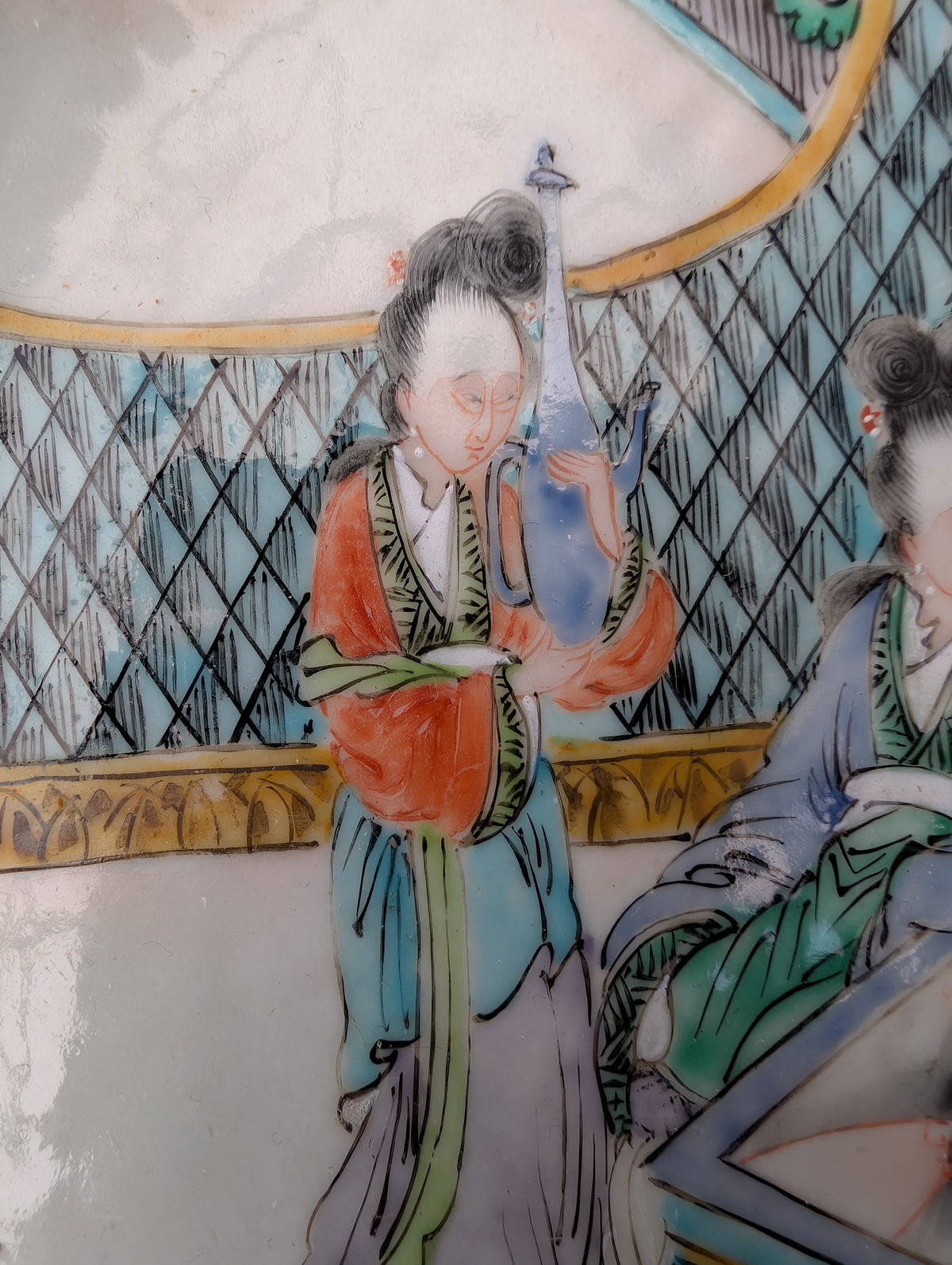 十九世纪五彩人物纹大盘 #3068