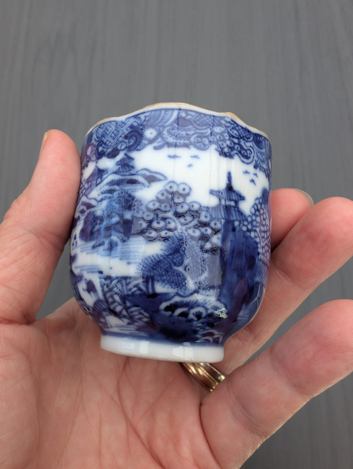 One pair of antique Chinese tea cups and saucers, Qianlong period #3069, 3070