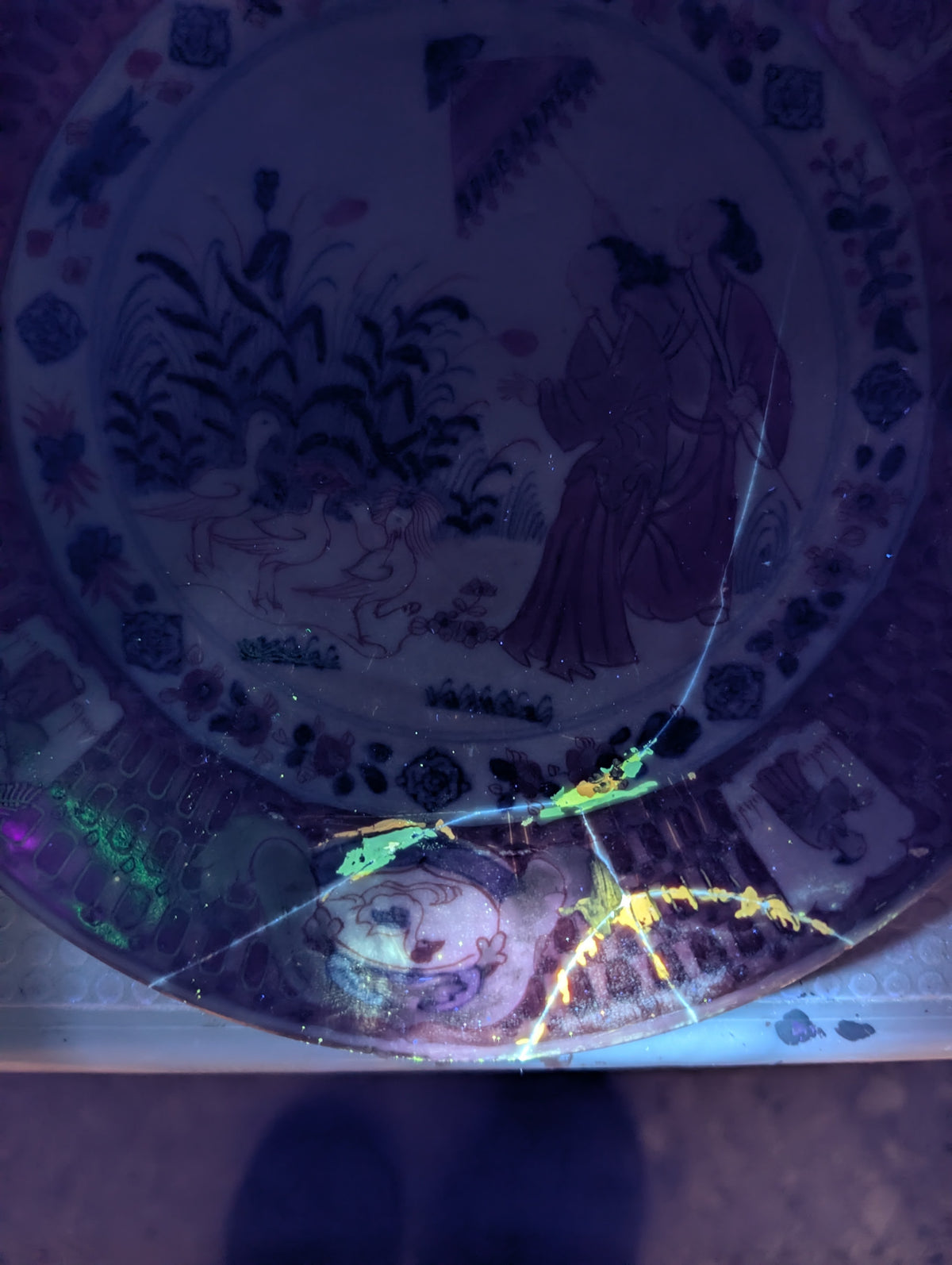 Chinese antique export plate La Dame au Parasol, ca 1738 #3072