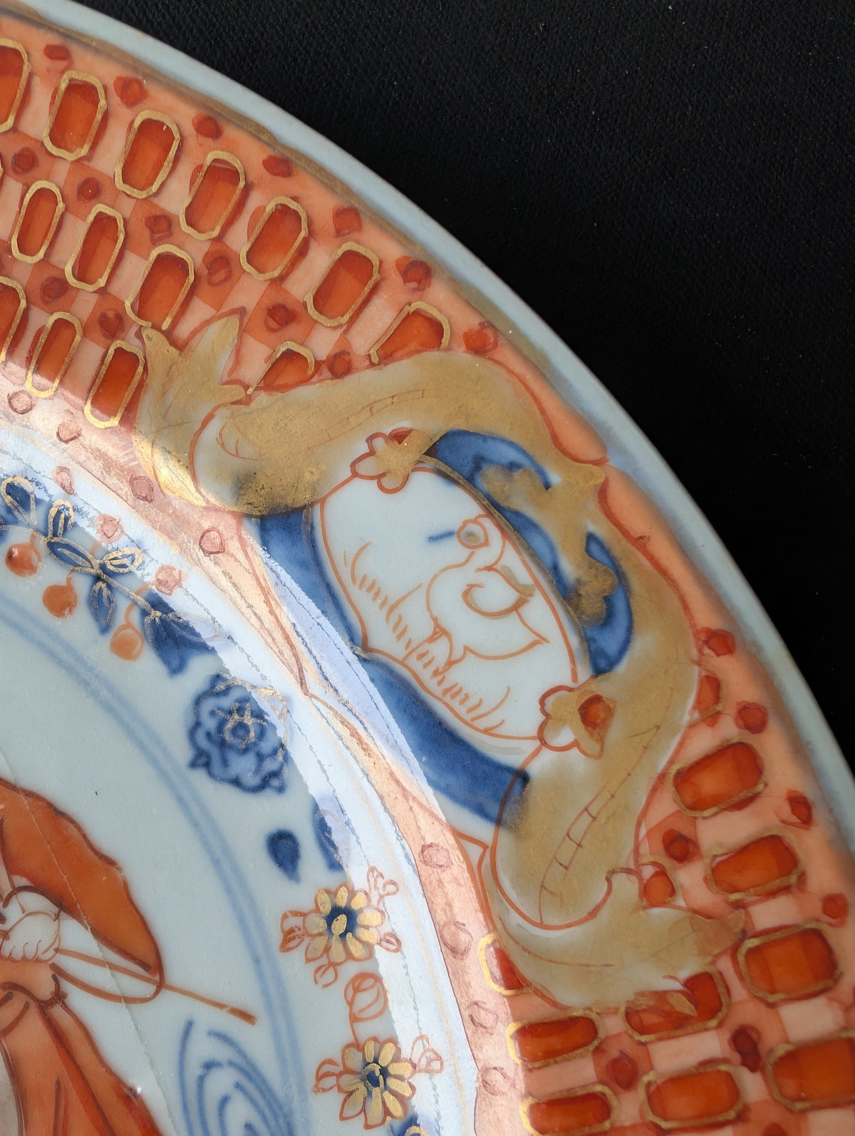 Chinese antique export plate La Dame au Parasol, ca 1738 #3072