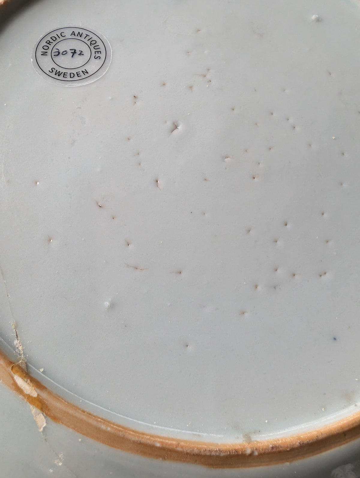 Chinese antique export plate La Dame au Parasol, ca 1738 #3072
