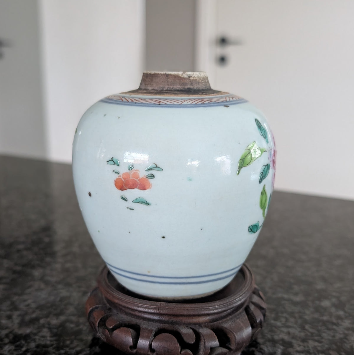 中国清乾隆时期粉彩茶叶罐 #3076