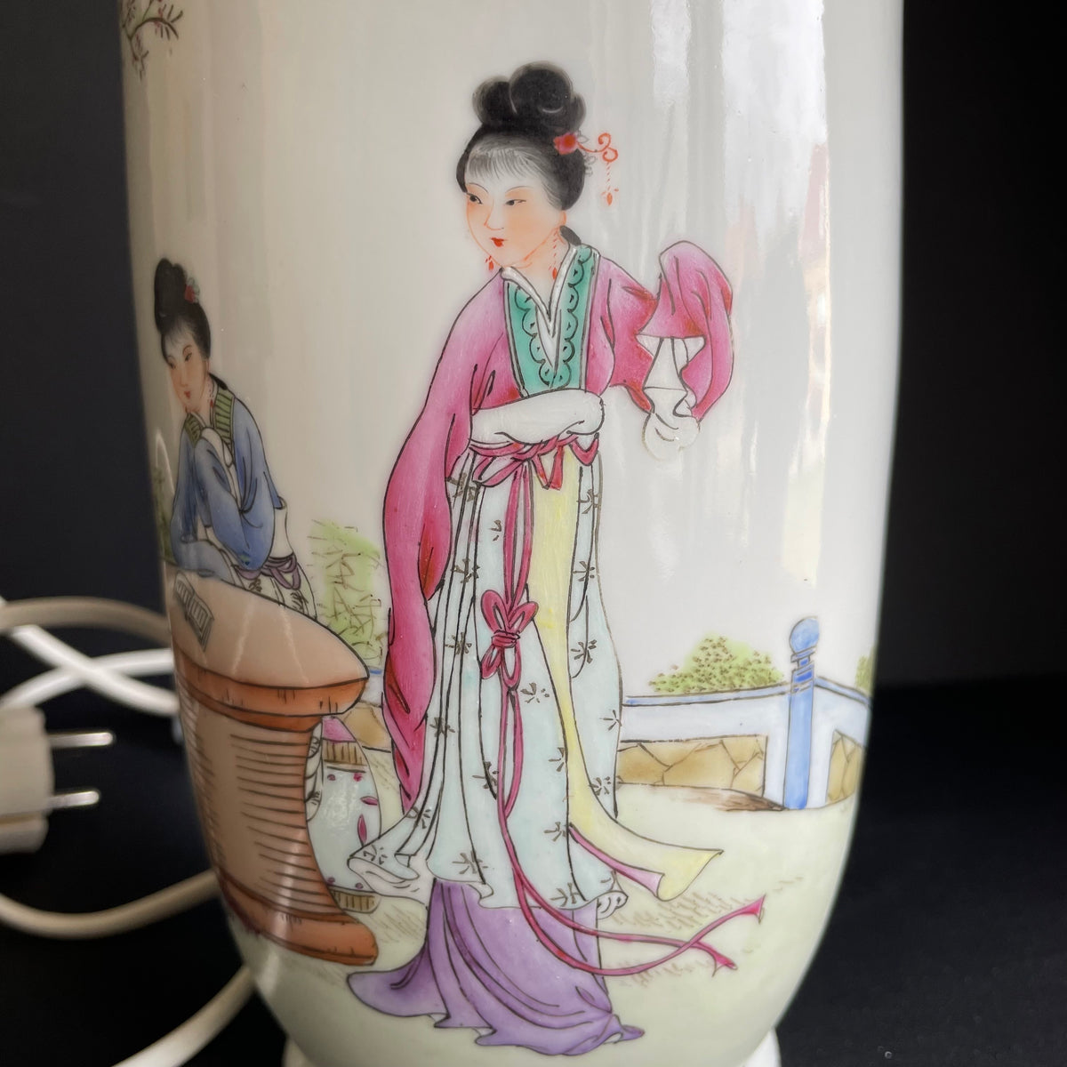 中国粉彩瓷花瓶/台灯 20世纪50-70年代 #1072