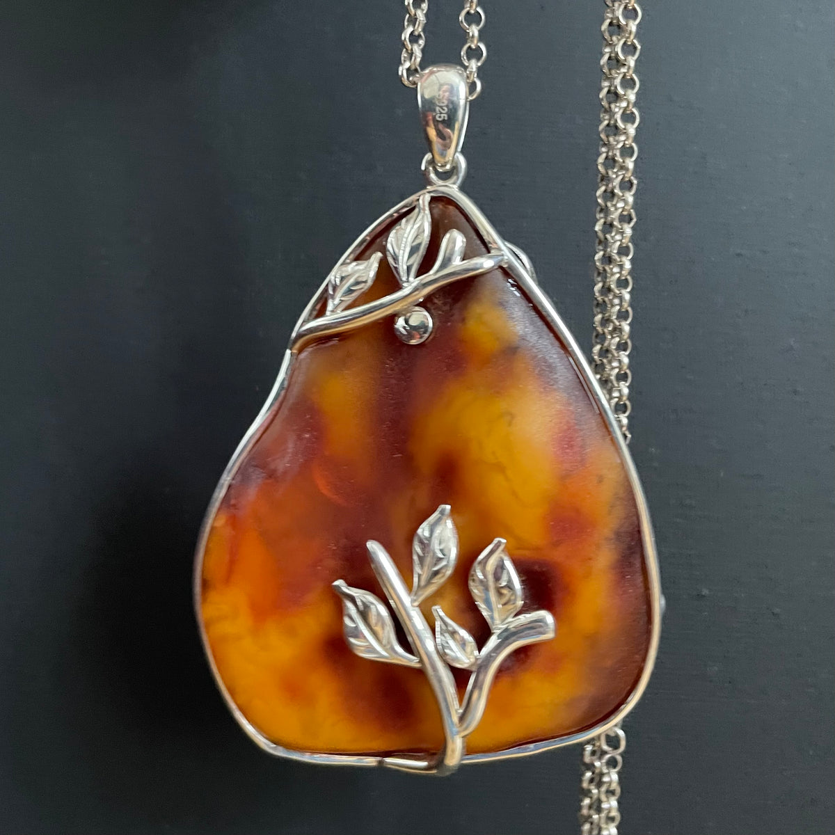 Unique Design Natural Amber Pendant Danish Amber Hand Polished 75g