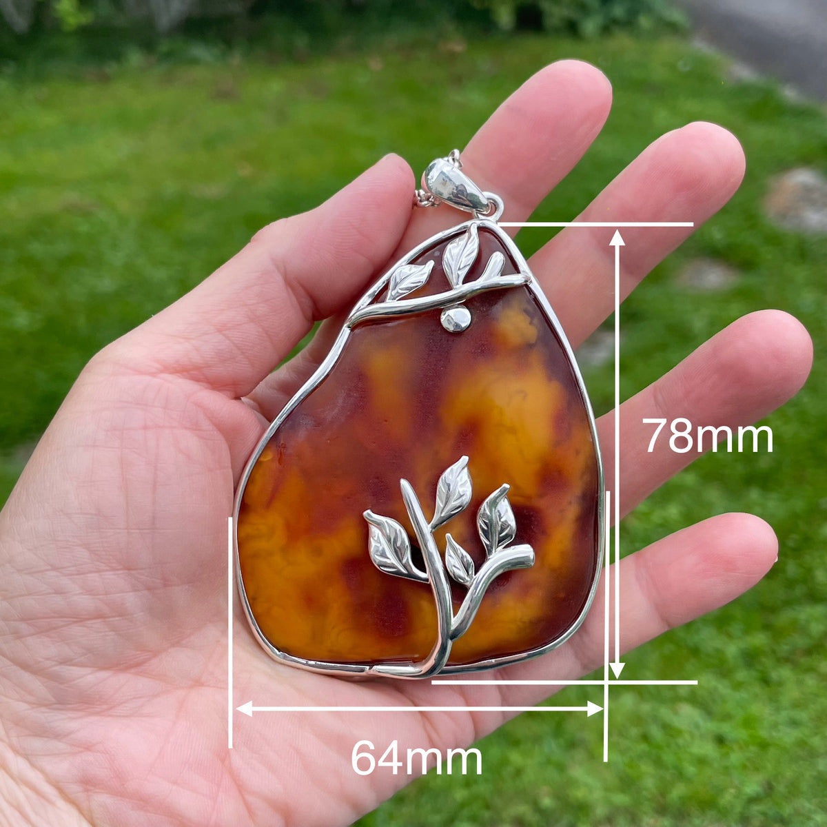 Unique Design Natural Amber Pendant Danish Amber Hand Polished 75g