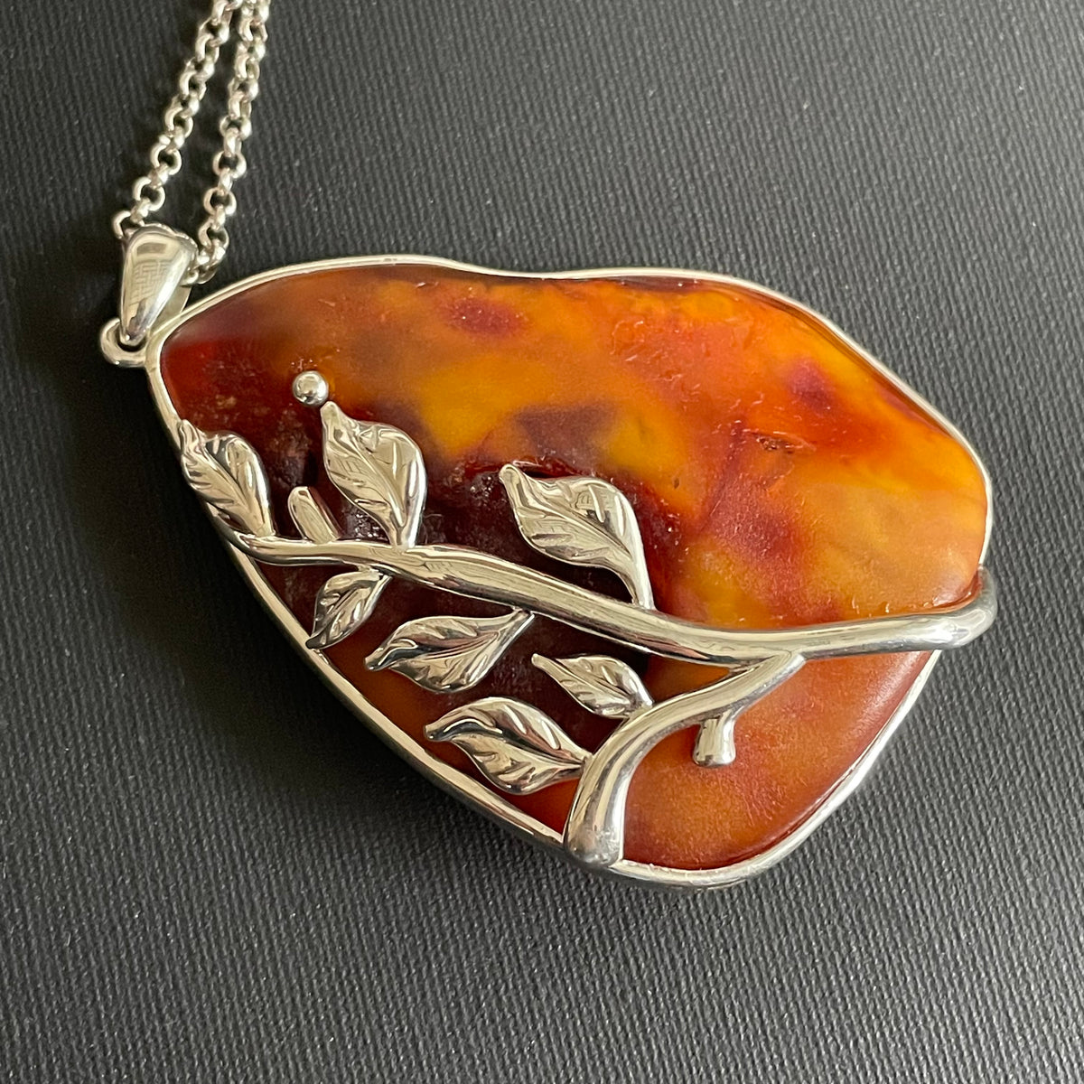 Unique Design Natural Amber Pendant Danish Amber Hand Polished 75g