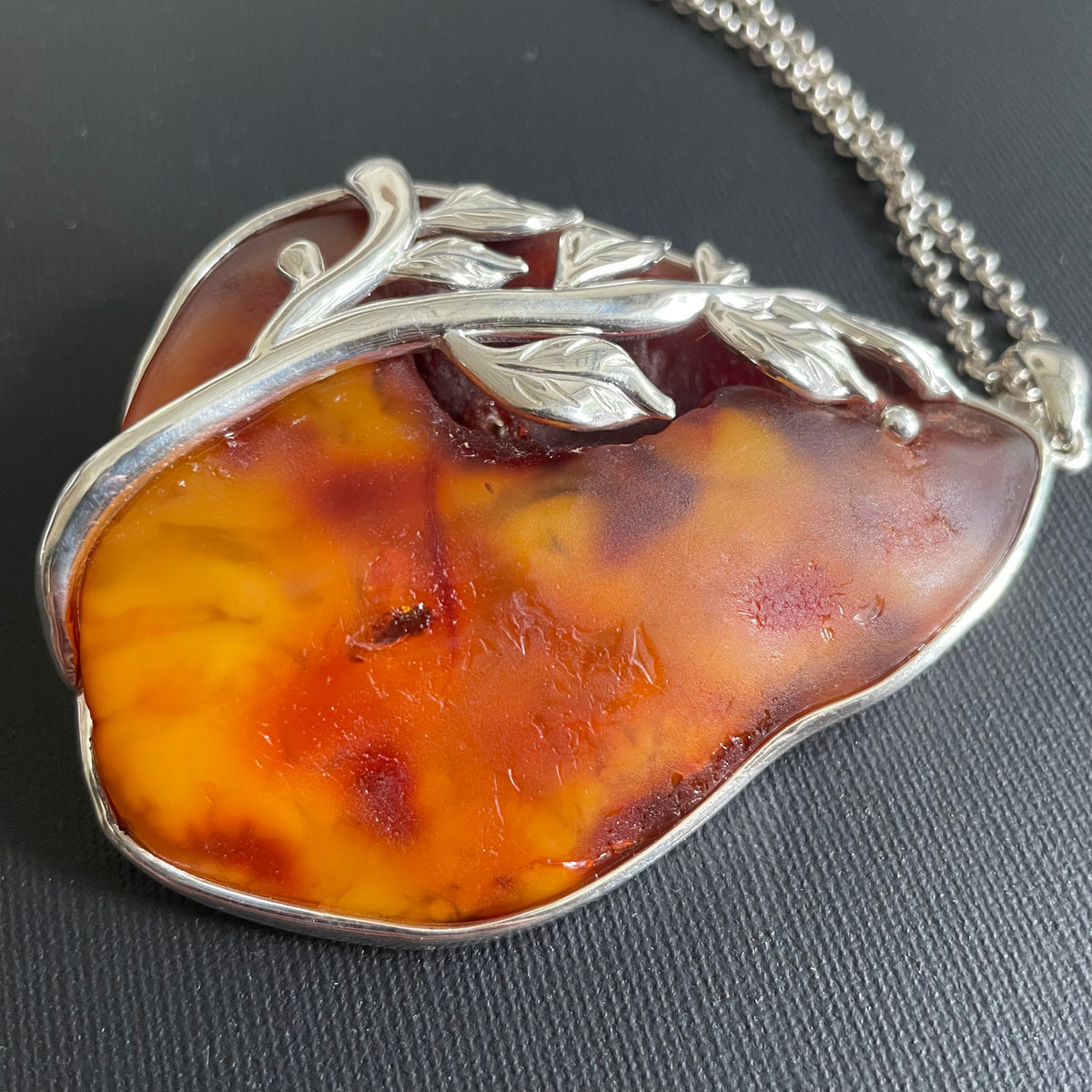 Unique Design Natural Amber Pendant Danish Amber Hand Polished 75g