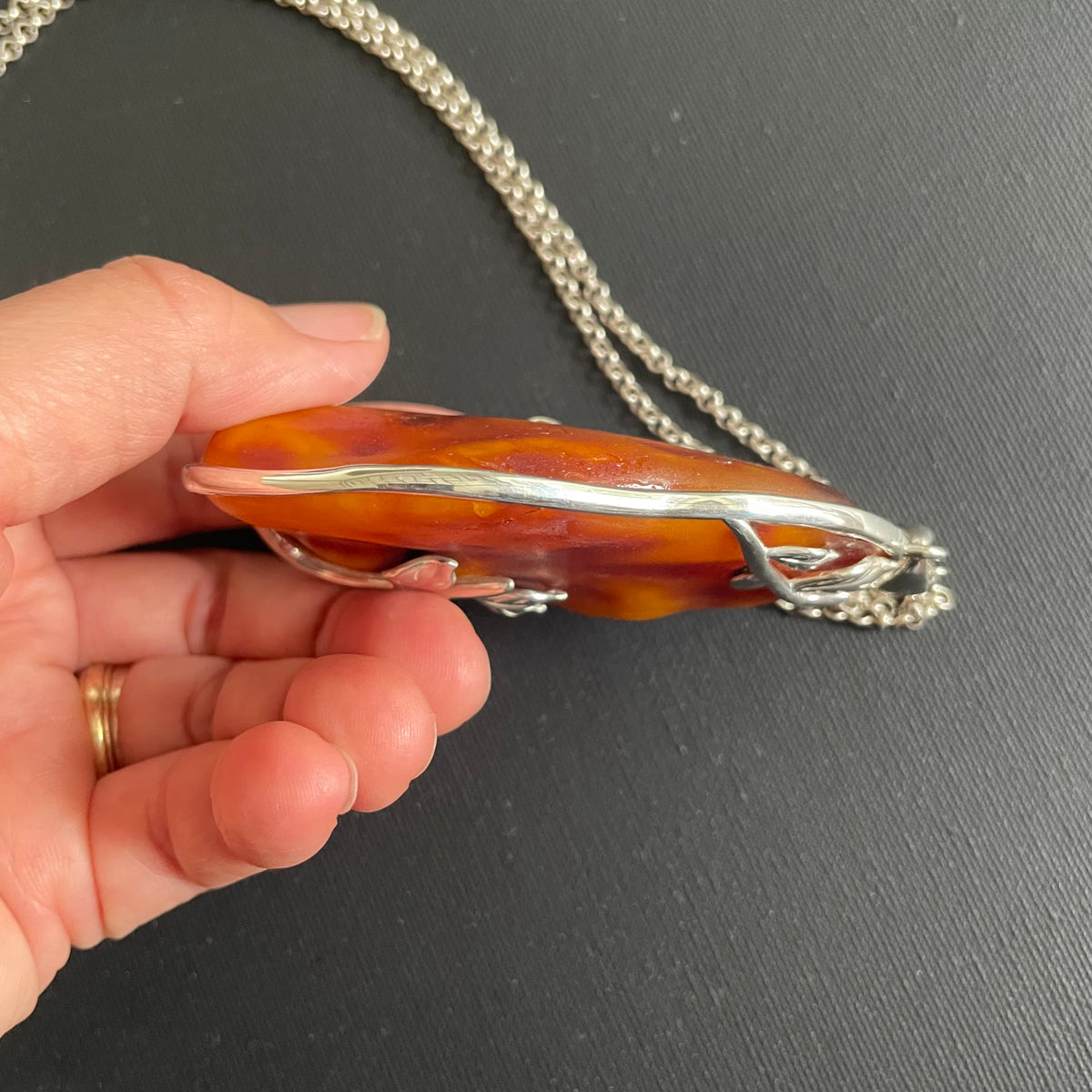 Unique Design Natural Amber Pendant Danish Amber Hand Polished 75g