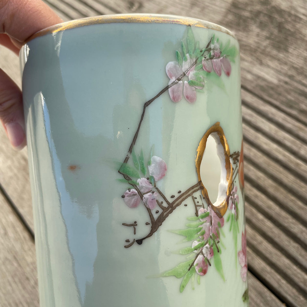Chinese antique hatstand, by artist 江子钰, dated 1907 #2083