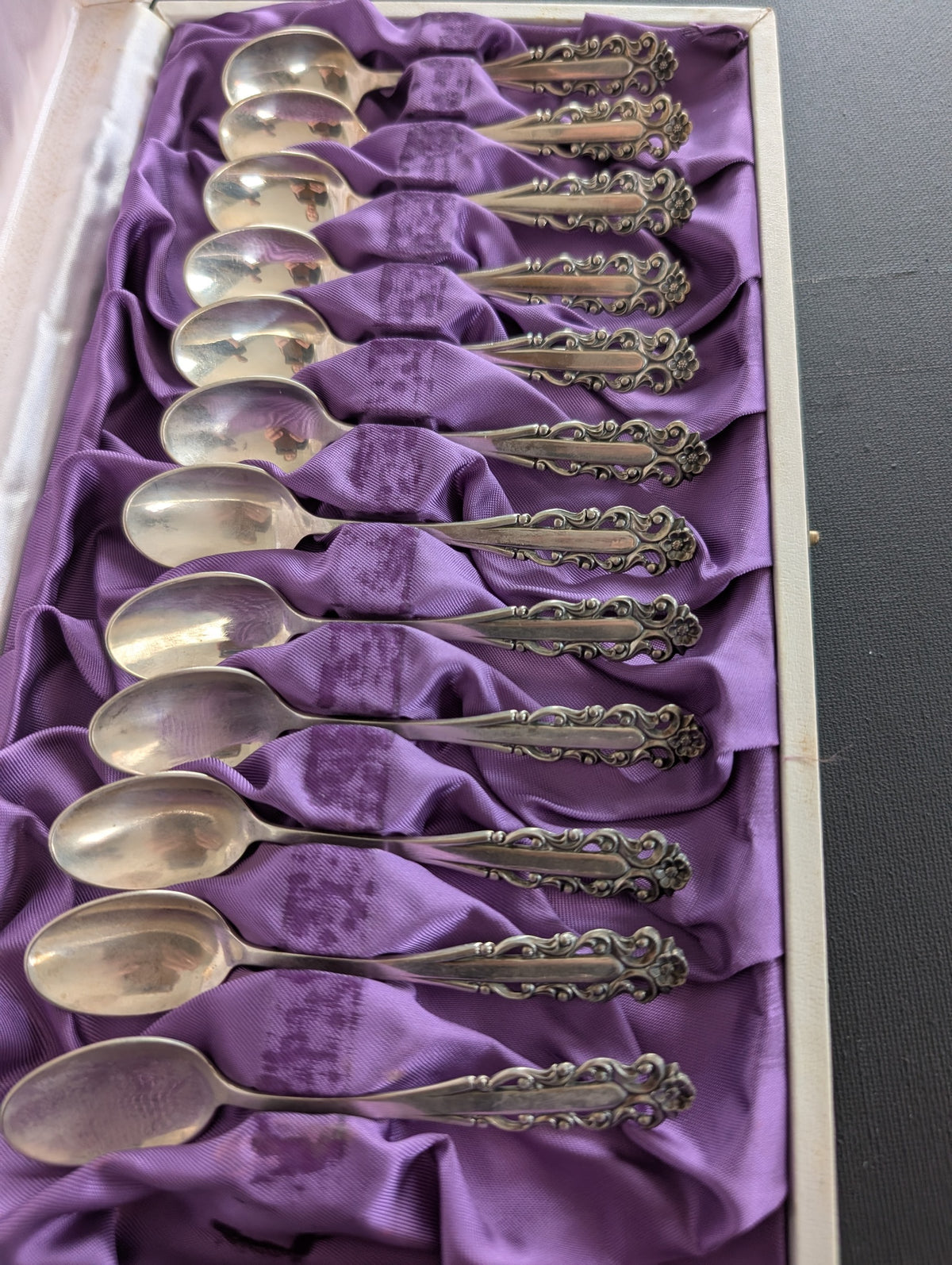 Set of 12 Vintage Swedish Silver Spoons #2985