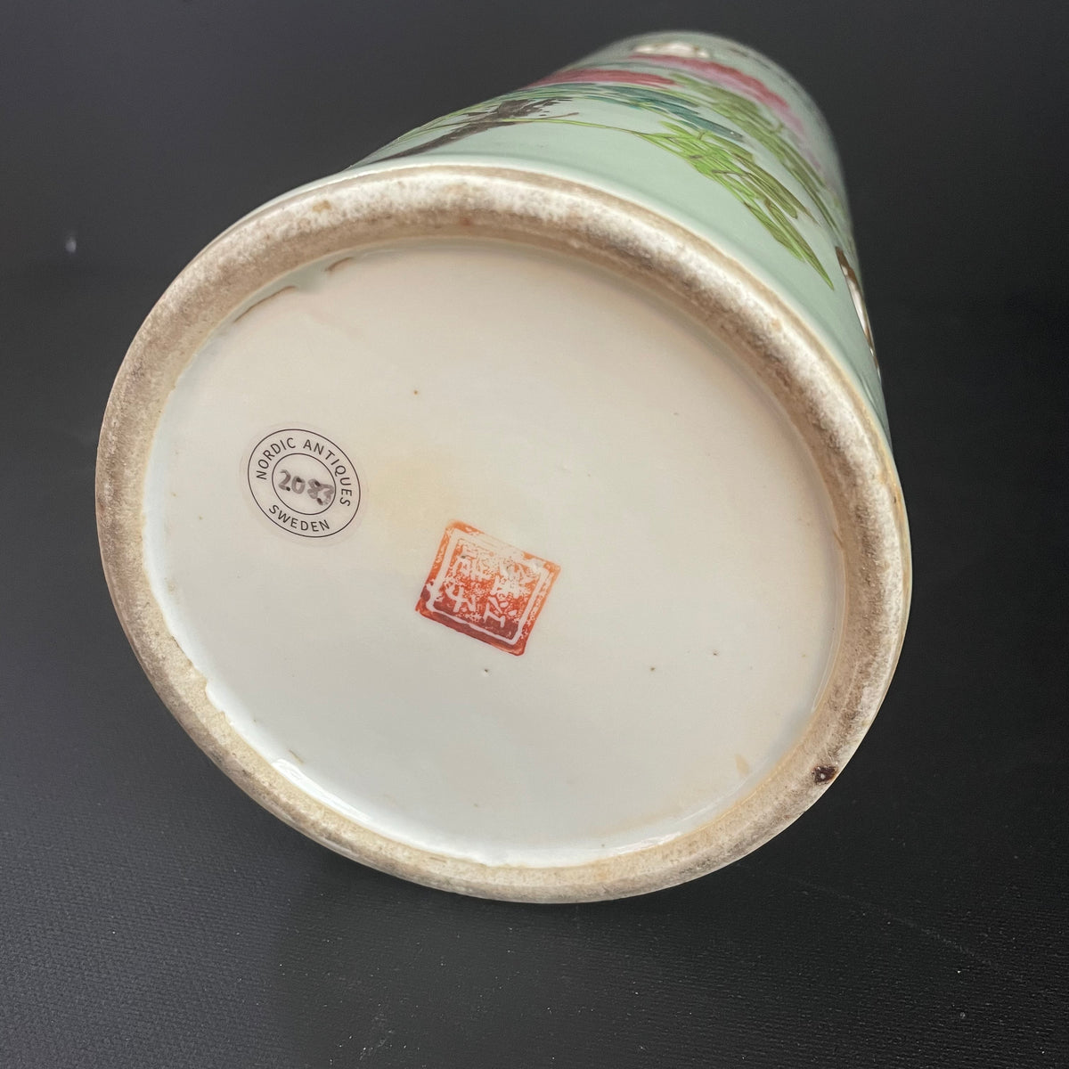 Chinese antique hatstand, by artist 江子钰, dated 1907 #2083