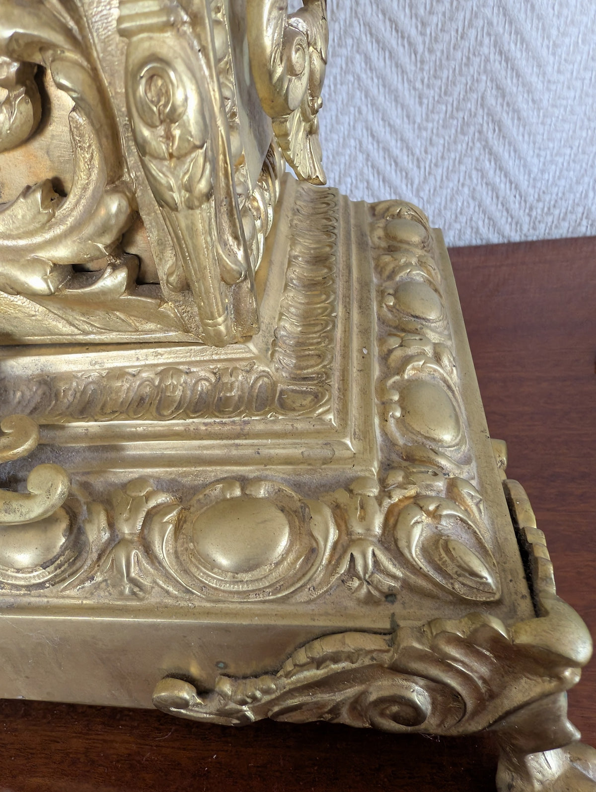 Large Napoleon III Gilt Bronze Mantel Clock With Matching Pair Of Candelabra, 19th Century