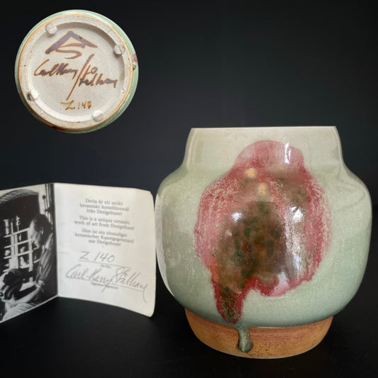 Carl-Harry Stalhane  Stålhane For Designhuset Vase Unique Signed With Certificate Sweden  #1957