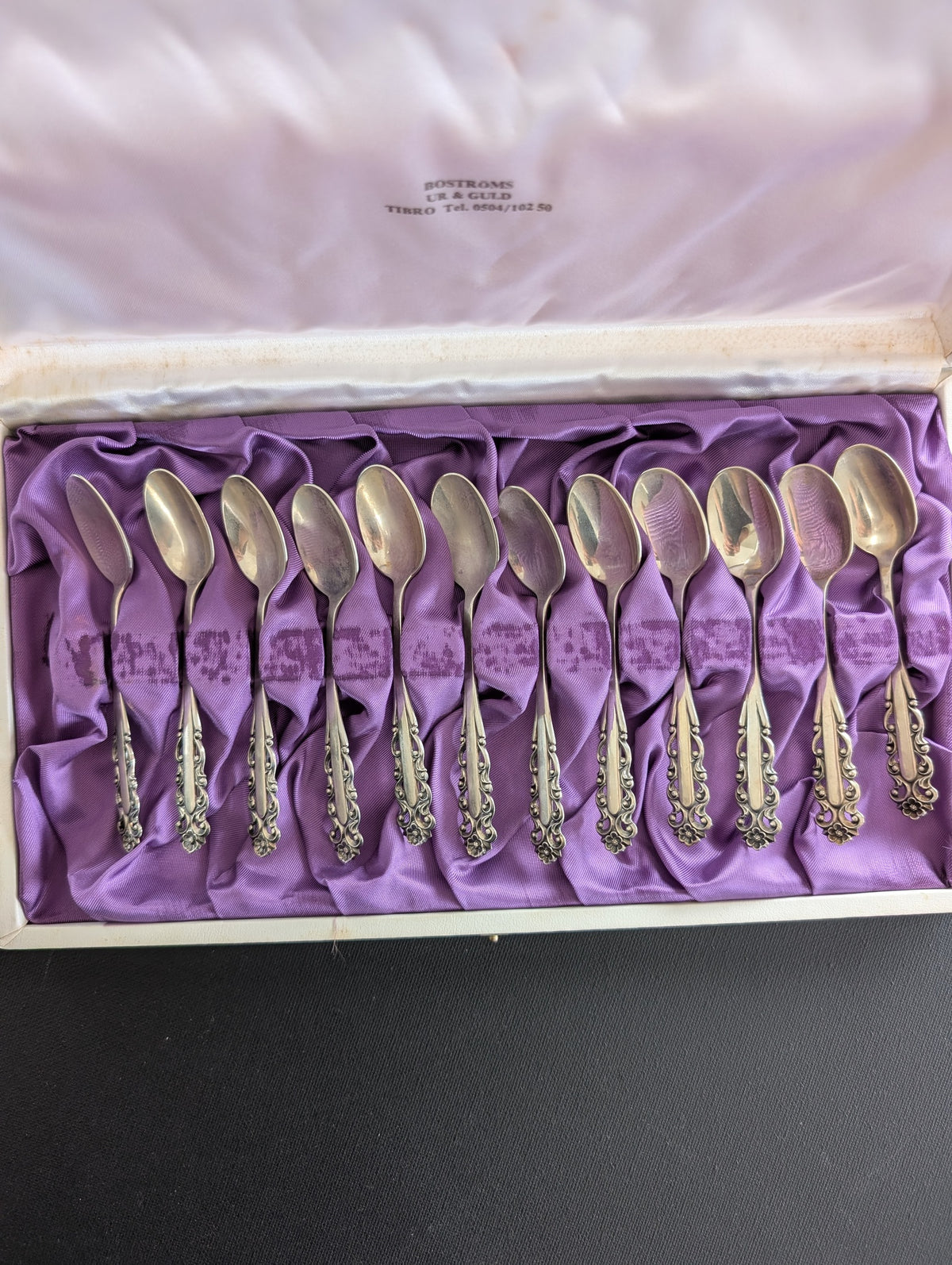 Set of 12 Vintage Swedish Silver Spoons #2985
