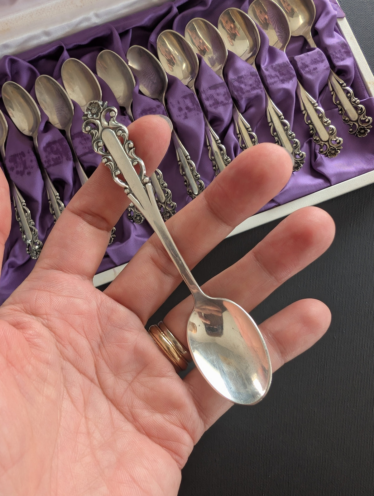Set of 12 Vintage Swedish Silver Spoons #2985