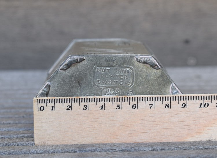 Antique Chinese Swatow (Shantou) pewter tea caddy #2531