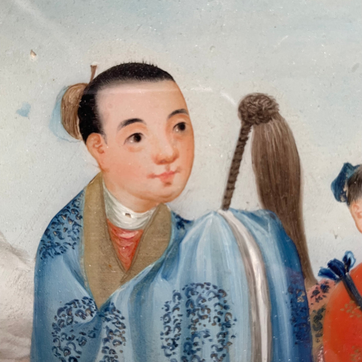 Antique Chinese Reverse Painting on Glass 18th century #1280