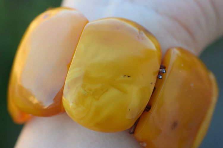Natural Amber Danish raw stone amber bracelet large 51g #2529