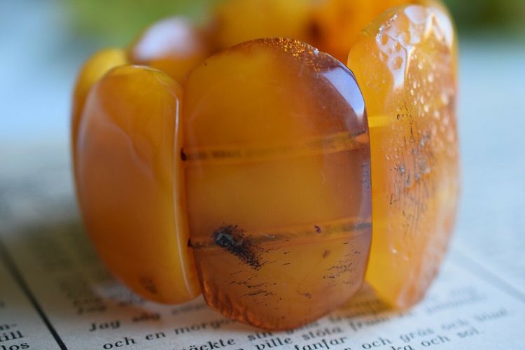 Natural Amber Danish raw stone amber bracelet large 51g #2529