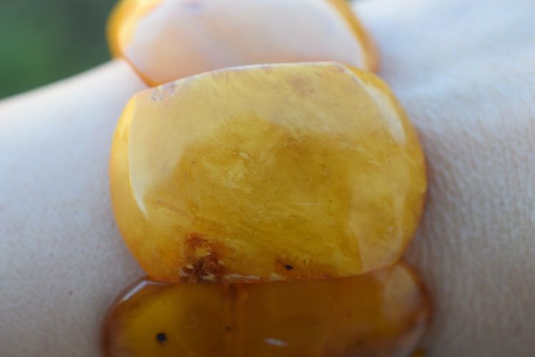 Natural Amber Danish raw stone amber bracelet large 51g #2529