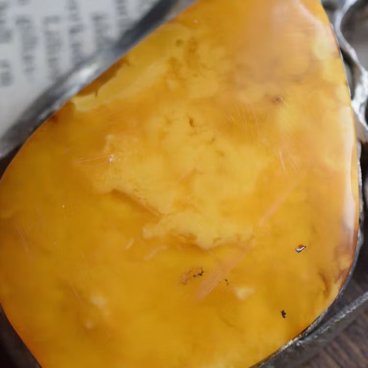 Natural amber pendant with handmade silver baltic amber butterscotch 1970's 38g