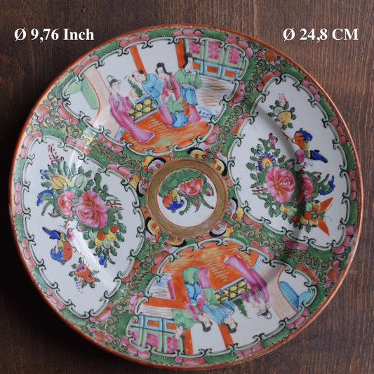Antique Chinese Canton Rose Medallion famille rose dish Large ca 1900's #2