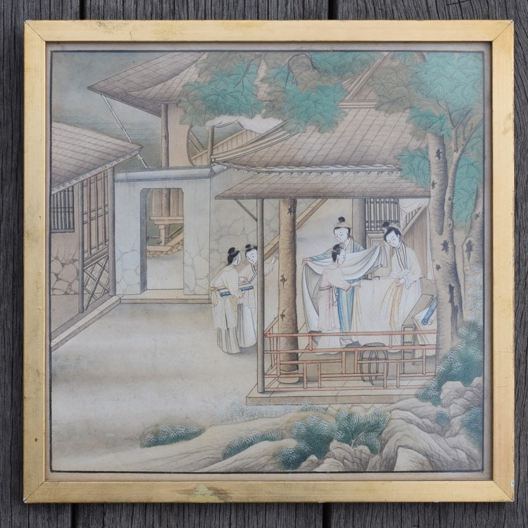Antique Chinese gouache / watercolor painting from the mid 19th century