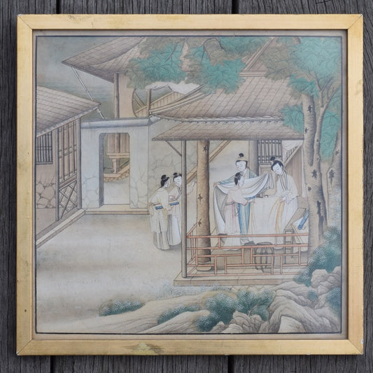 Antique Chinese gouache / watercolor painting from the mid 19th century