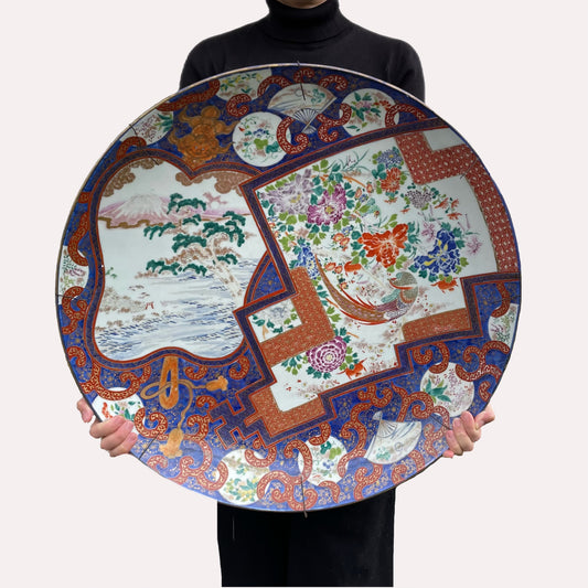 Japanese Monumental monster sized Antique imari charger #1222