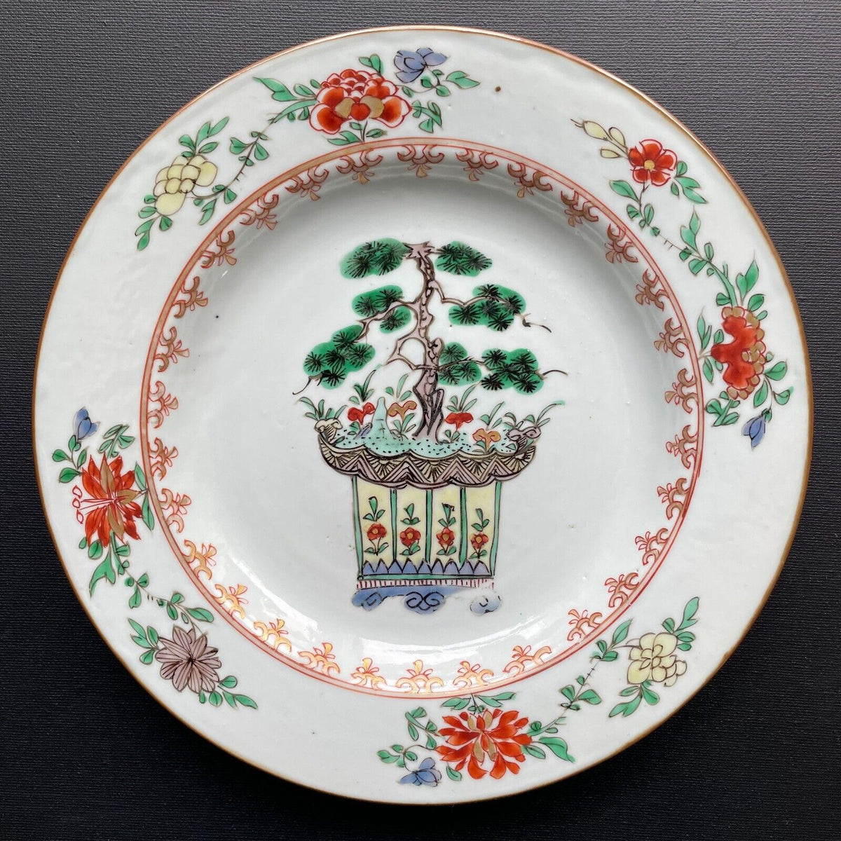 Antique Chinese Famille Verte plate, Kangxi / Yongzheng period #1289