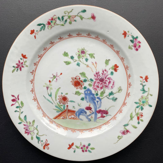 Antique Chinese Famille Rose Plate, Qianlong, Qing Dynasty #1293