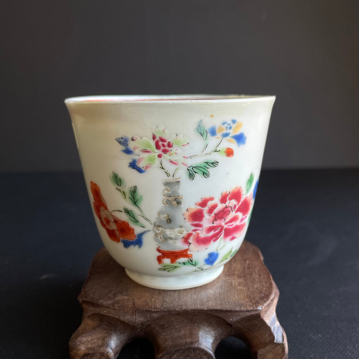 Antique Chinese famille rose tea cup 18th century #1365