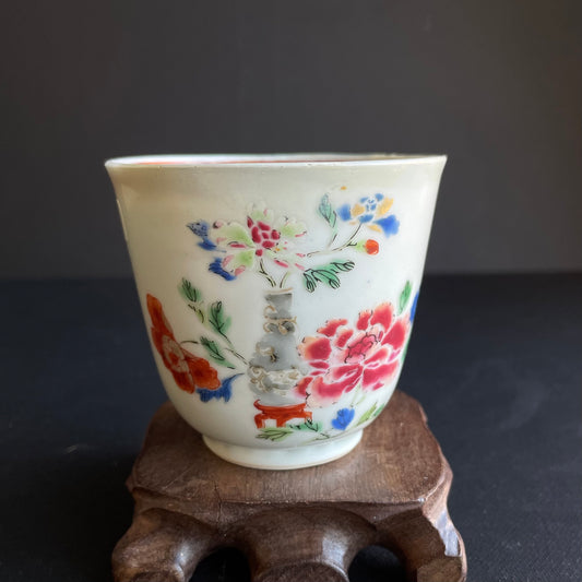 Antique Chinese famille rose tea cup 18th century #1365
