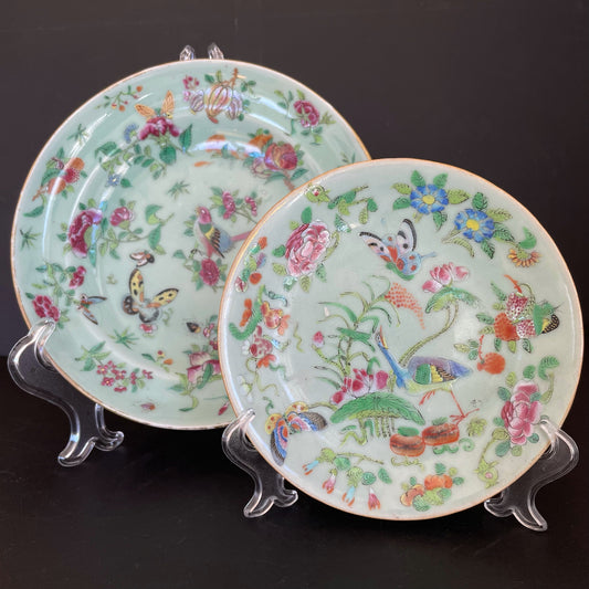 Two antique Chinese celadon plates, 19th century, #1430, 1431