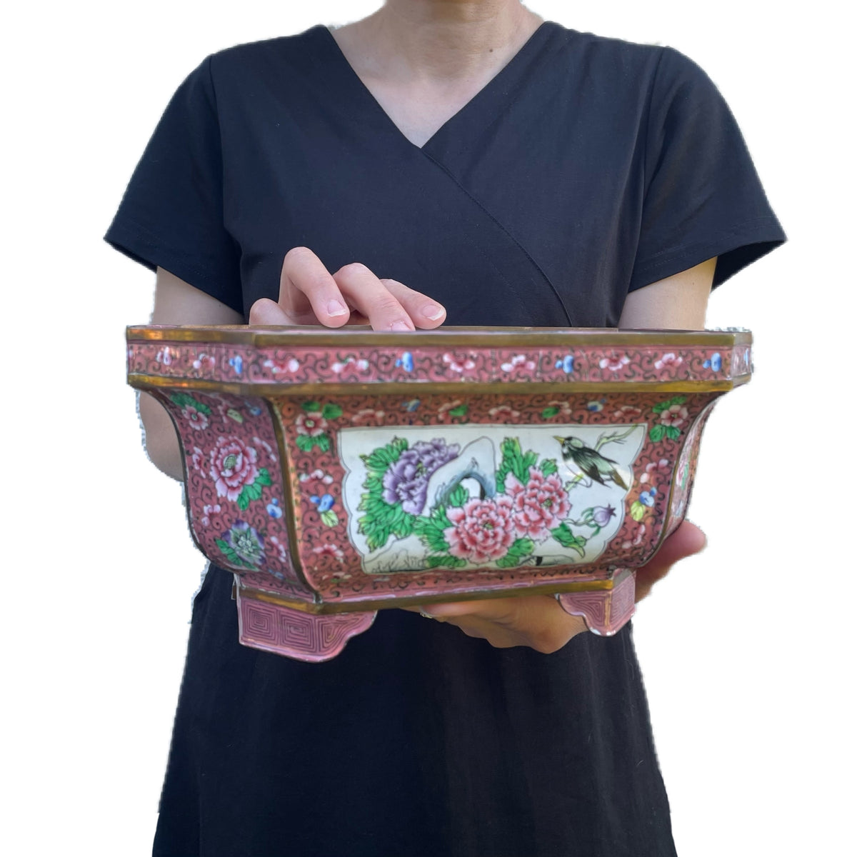 民国时期广东珐琅花盆，20世纪，编号 #1497