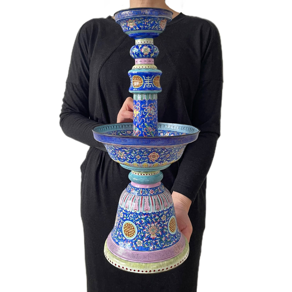 清代十九世纪 广东珐琅烛台 #1793