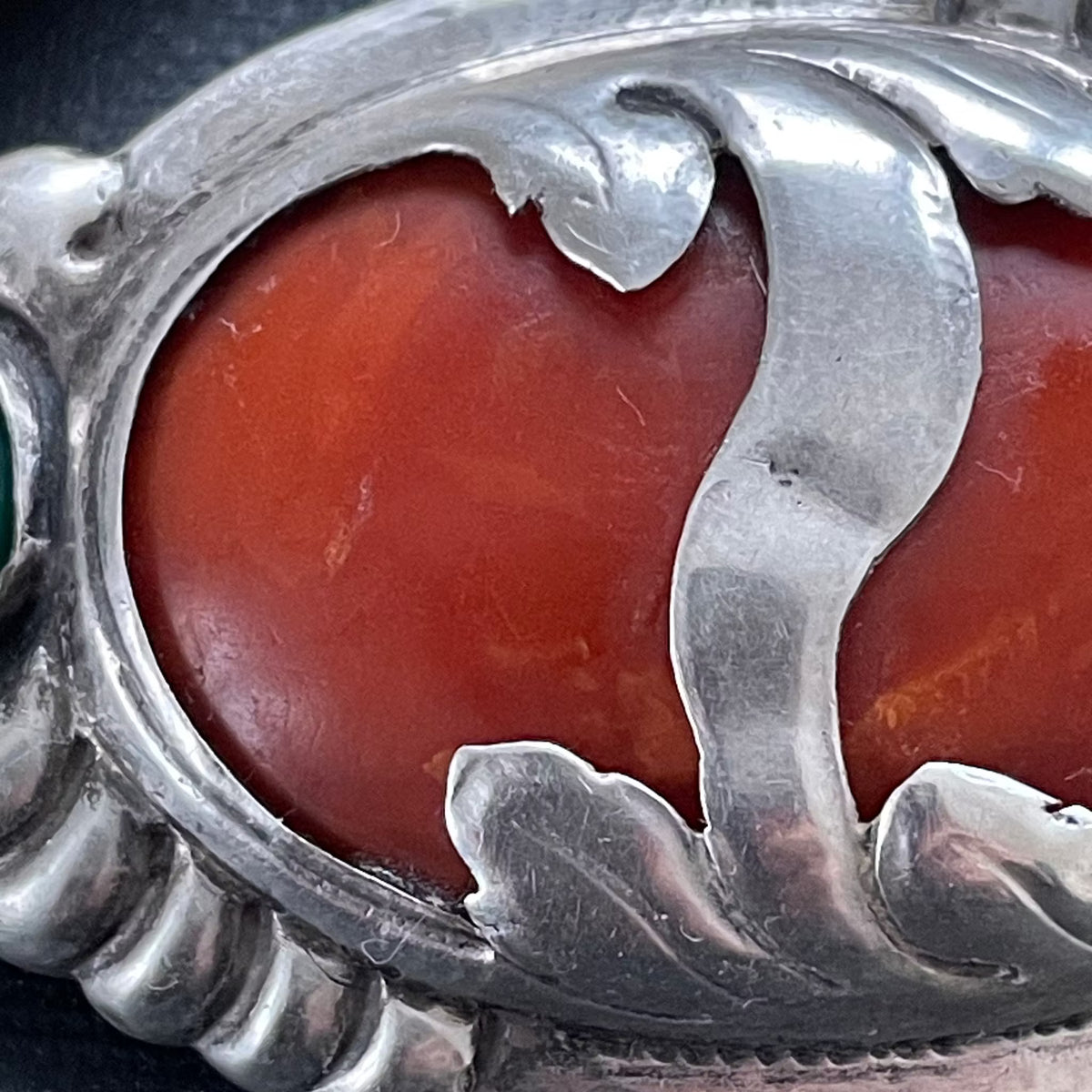 Natural Amber Antique Amber Brooch With Silver Egg Yolk Art Nouveau 16.73g #1795