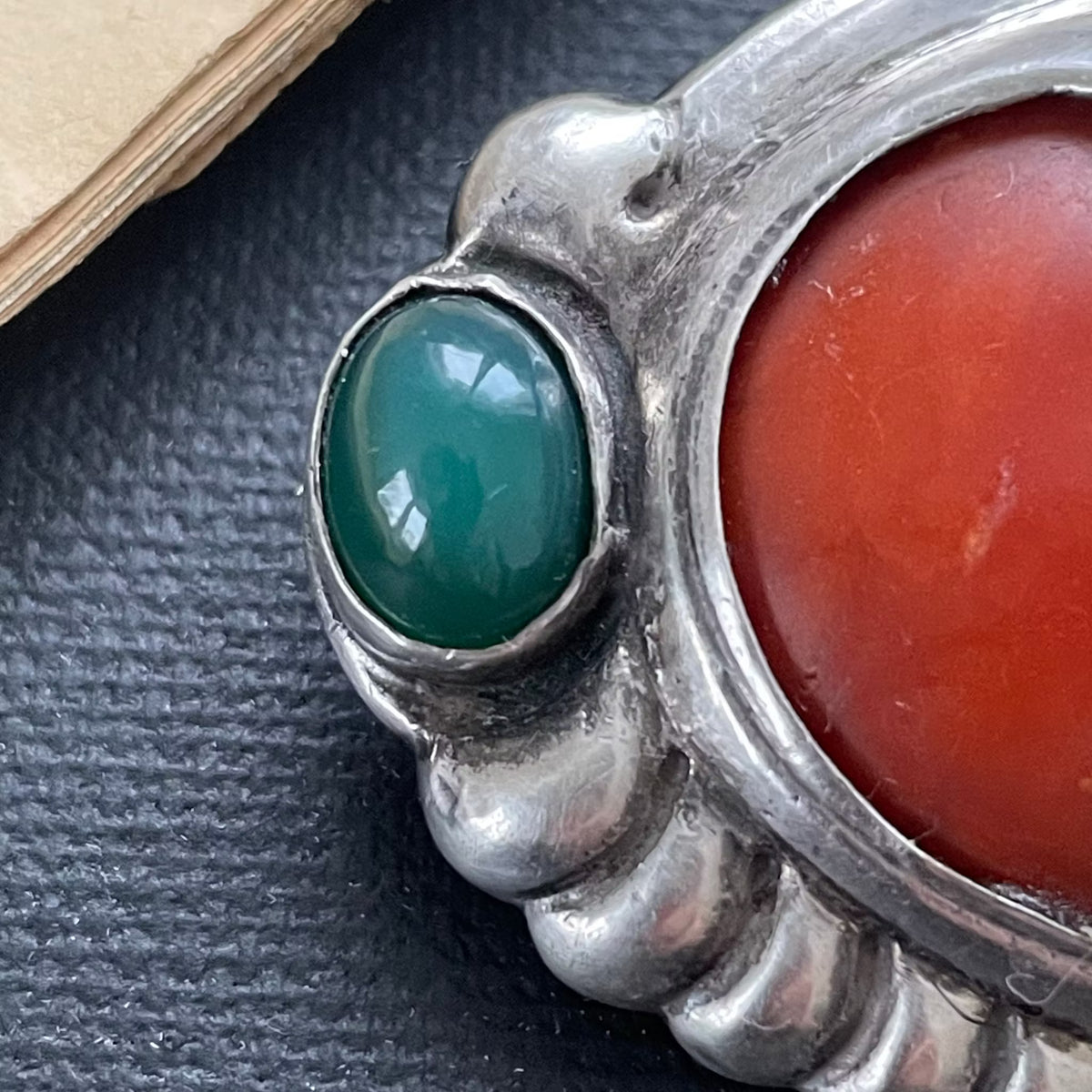 Natural Amber Antique Amber Brooch With Silver Egg Yolk Art Nouveau 16.73g #1795