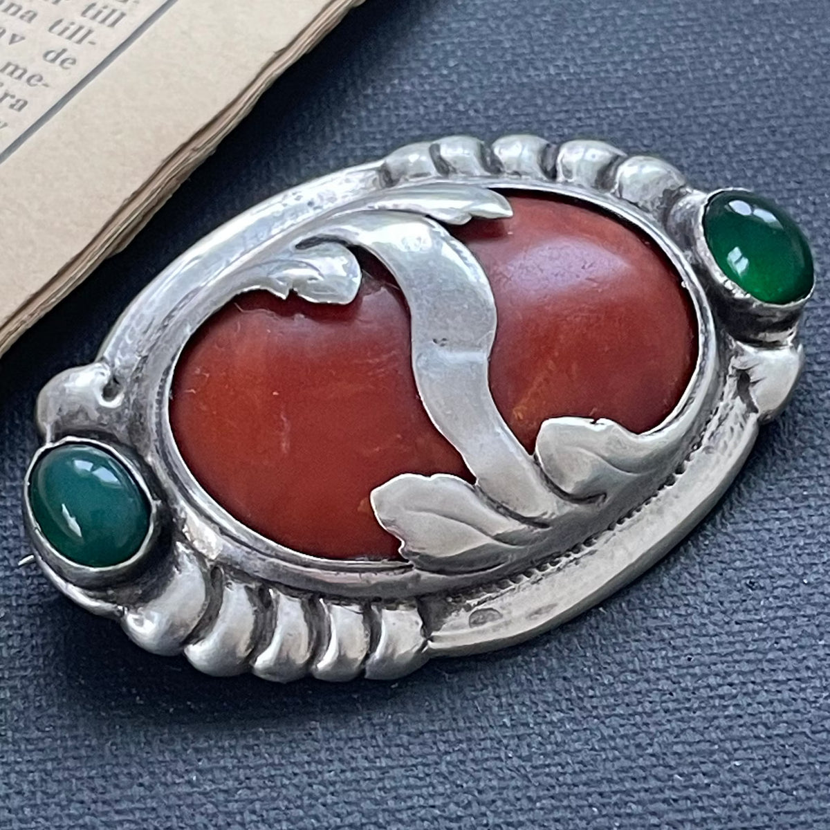 Natural Amber Antique Amber Brooch With Silver Egg Yolk Art Nouveau 16.73g #1795