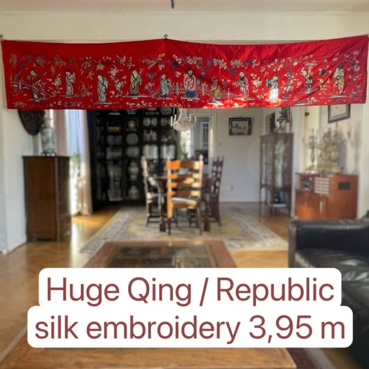 Chinese Antique Silk Embroidery, Eight Immortals, Late Qing or Republic #1785