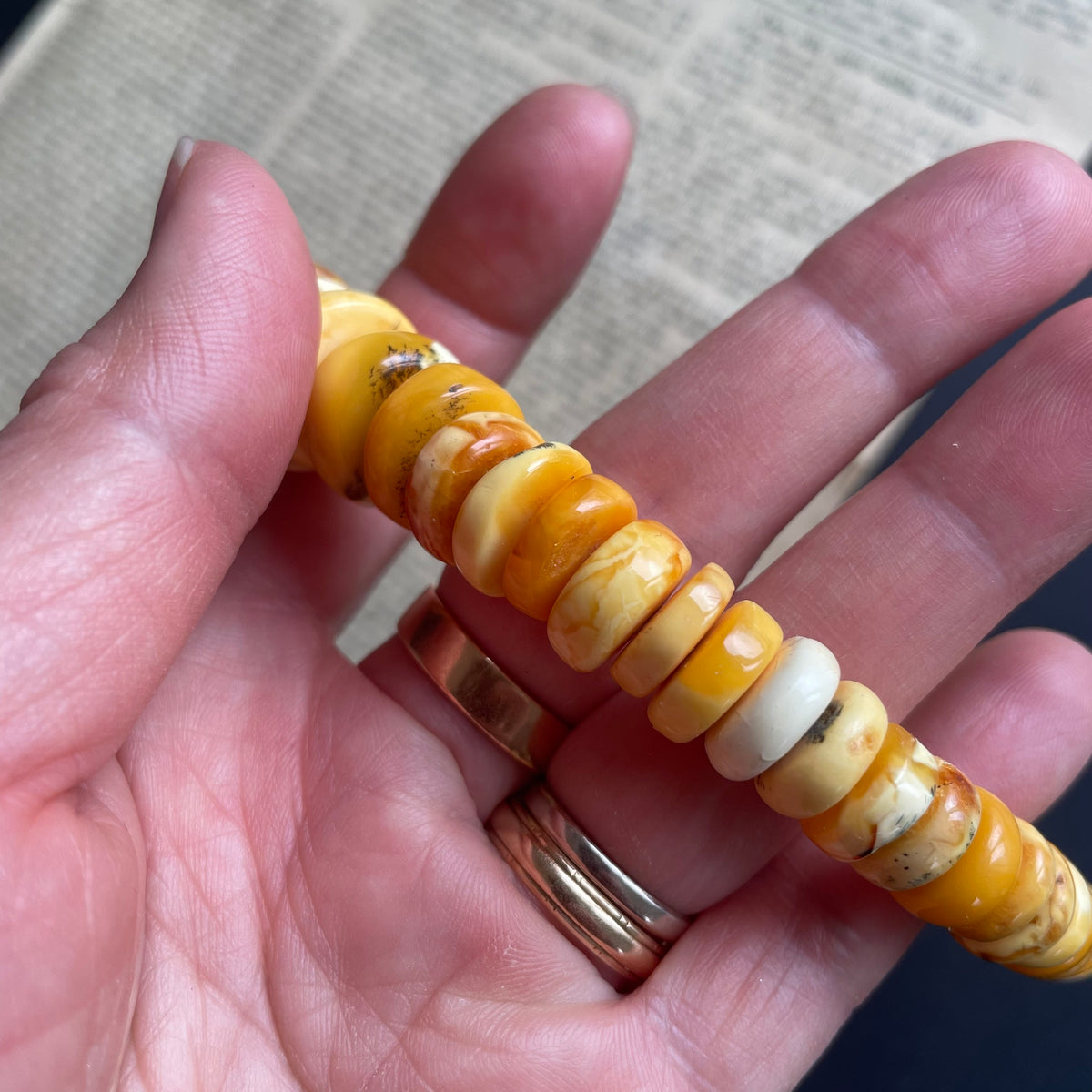 Unique Natural Amber Necklace Baltic Amber Egg Yolk Butterscotch 36g #1855